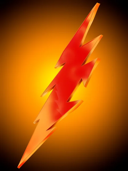 Lightning icon on orange background — Stock Photo, Image