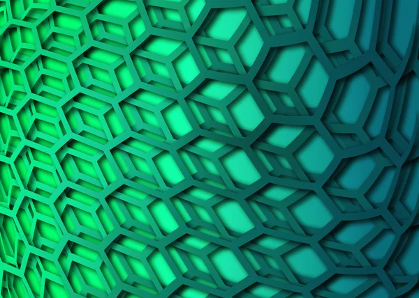 Recurrent curved hexagonal wallpaper, background. — Stock Photo, Image