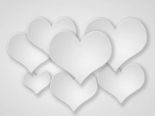 Abstracte vliegende witte hart onwhite. — Stockfoto
