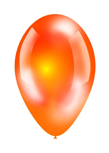 Orange big shiny balloon isolated on white — стоковое фото