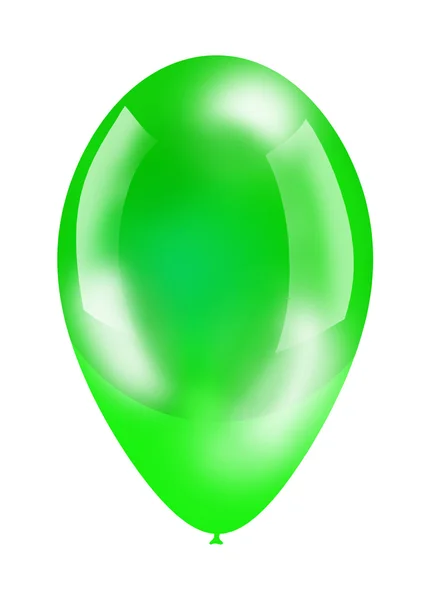 Green big shiny balloon isolated on white — стоковое фото