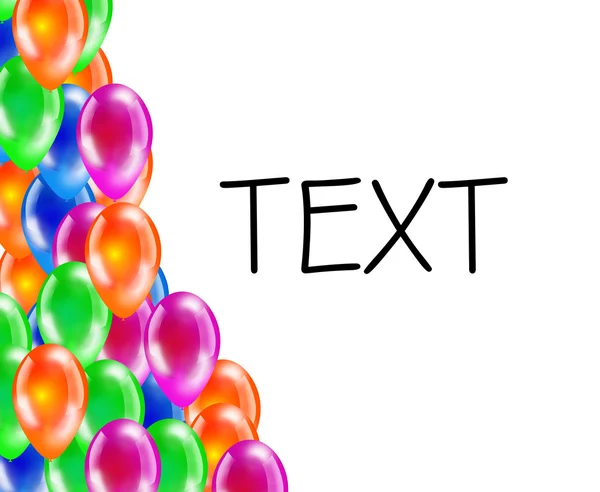 Achtergrond van glanzende gekleurde ballons met ruimte voor tekst. — Stockfoto