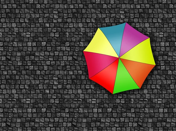 Man standing under an umbrella waiting for the change of weather — Stock Photo, Image