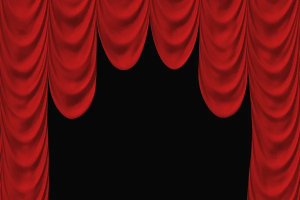 Theater scene with red curtain. — Stock Photo, Image