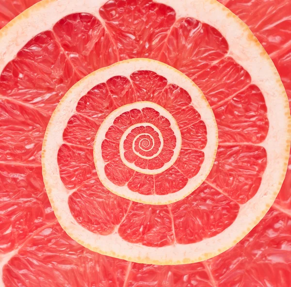 Grapefruit infinity spiral abstract background. Fibonacci. — Stock Photo, Image