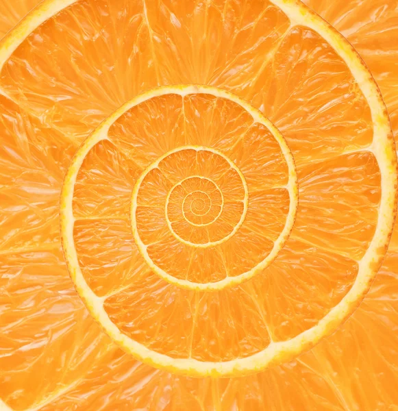 Orange infinity spiral abstract background. Fibonacci. — Stock Photo, Image