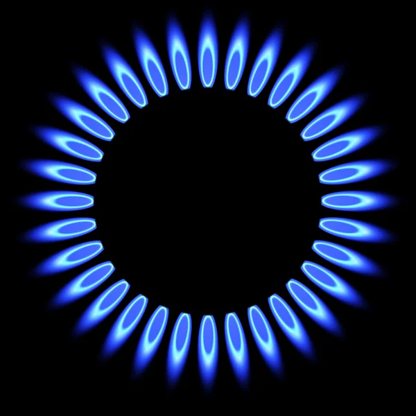 Natural gas flame. gas stove burner. — Stock Photo, Image