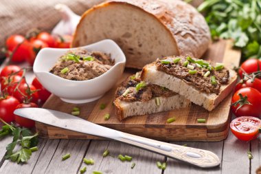 traditional rye bread with pate. clipart