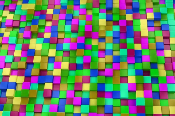 3d colored cubes background, colorful mosaic — Stock Photo, Image