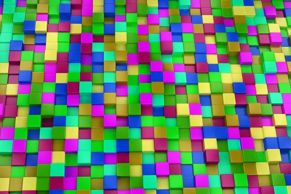 3d cubos coloridos fundo, mosaico colorido — Fotografia de Stock