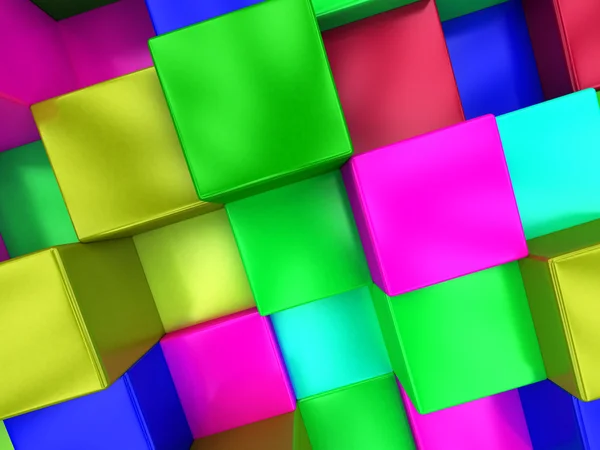 3d colored cubes background, colorful mosaic — Stock Photo, Image