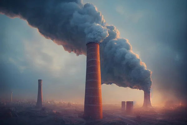 Environmental Poisoning Concept Enormous Pollution Atmosphere — Stock Photo, Image