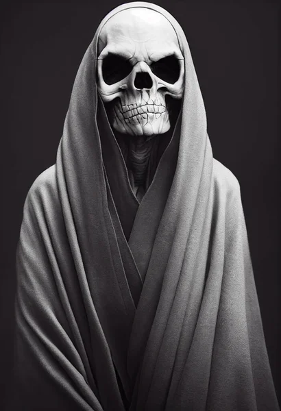 Retrato Crânio Horrível Imagem Processada Por Computador — Fotografia de Stock