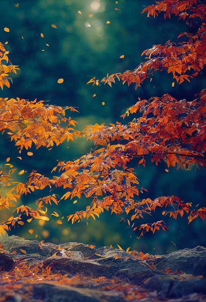 Gevallen Bladeren Het Herfstbos — Stockfoto