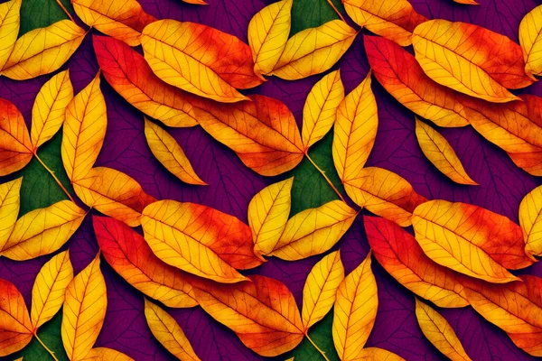 repeating wallpaper with autumn leaves motif