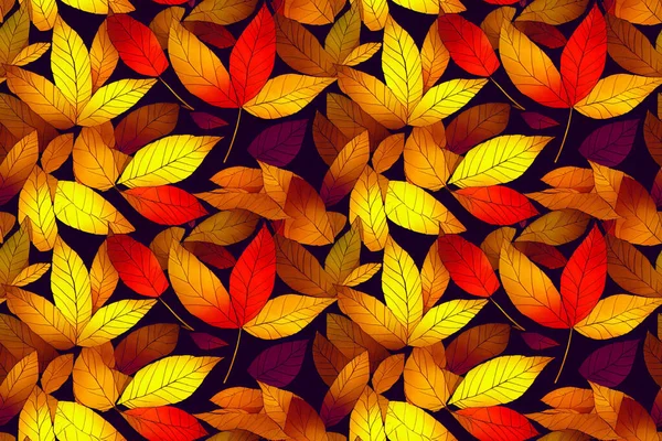 Repeating Wallpaper Autumn Leaves Motif — Stock Photo, Image