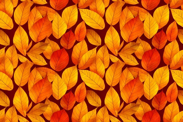 Repeating Wallpaper Autumn Leaves Motif — Stock Photo, Image