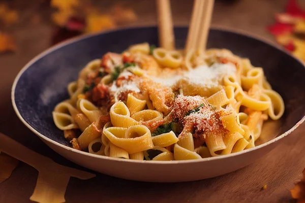 Prepared Delicious Pasta Dish Italian Cuisine — Stock Photo, Image