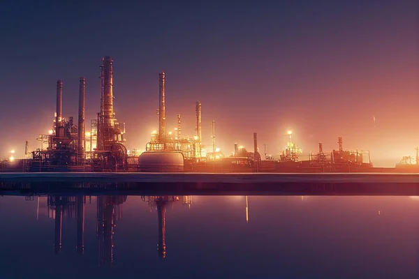 Blick Auf Die Raffinerie Produktionsanlage — Stockfoto
