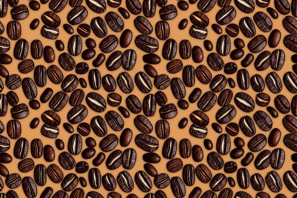 Carta Parati Con Chicchi Caffè Disegnati — Foto Stock