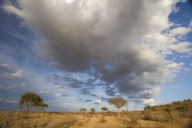 tsavo Doğu ovaları, kenya üzerinden muhteşem bulutlar