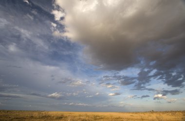 öğleden sonra güneş & ovalar tsavo Doğu, kenya üzerinden muhteşem bulutlar.