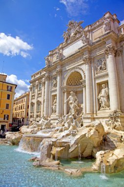 Trevi Çeşmesi (fontana di trevi) içinde trevi rione, Roma, İtalya.