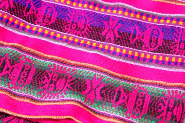 Güney Amerika el yapımı renkli kumaş, peru.
