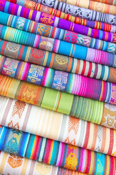 South American hand made colourful fabric, Peru. — Stock Photo, Image