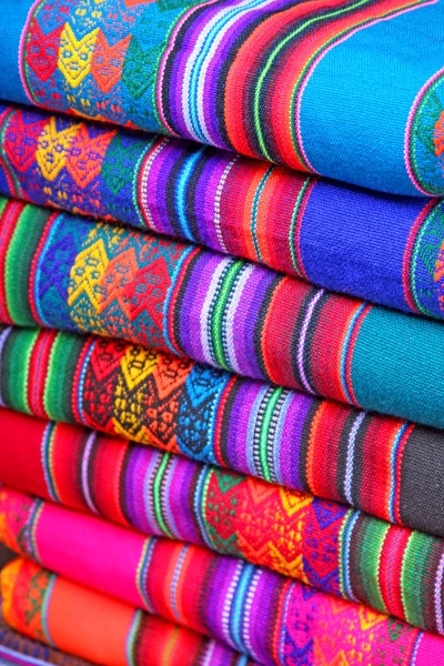 South American hand made colourful fabric, Peru. — Stock Photo, Image