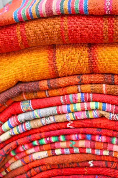 South American hand made colourful fabric, Peru. — Stock Photo, Image