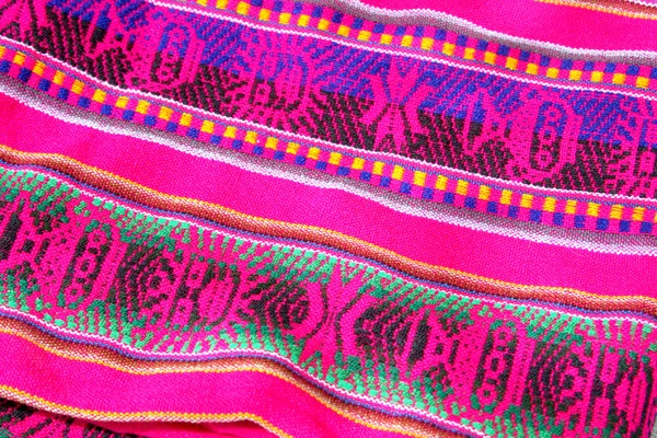 South American hand made colourful fabric, Peru. — Stock Photo, Image