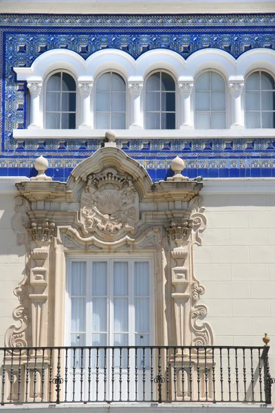 Beautiful exterior of Casa Aramburu, Plaza San Antonio, Cádiz, Spain. — ストック写真