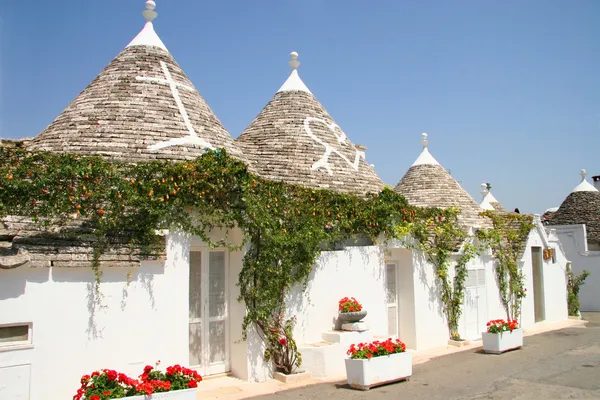 Truli σπίτια στο κέντρο του alberobello, puglia, Ιταλία. — Φωτογραφία Αρχείου