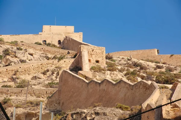 Close Santa Barbara Castle Which Fortification Center Alicante Spain Stands — Stock Photo, Image