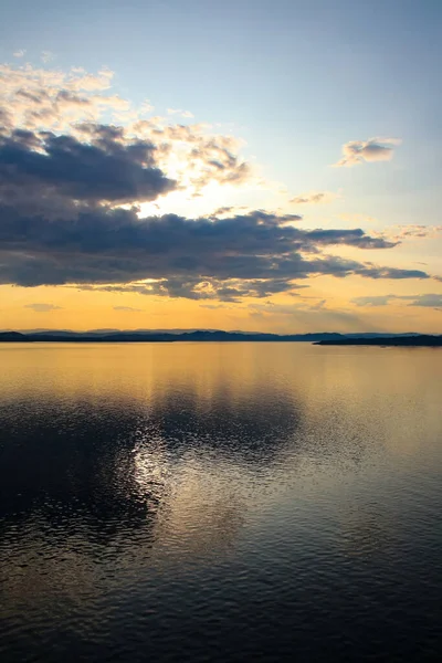 Beau Lever Soleil Sur Océan Avec Lumière Soleil Qui Brille — Photo