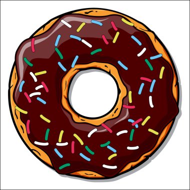 Cartoon donut illustration. clipart