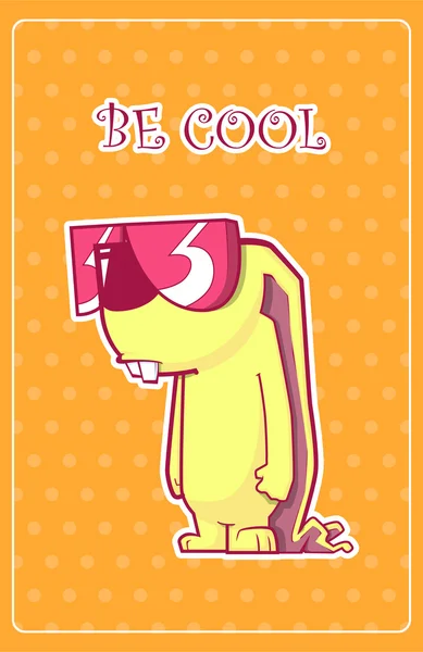 Be cool. Rabbit greeting card with place for your text. Vector. — Stock Vector