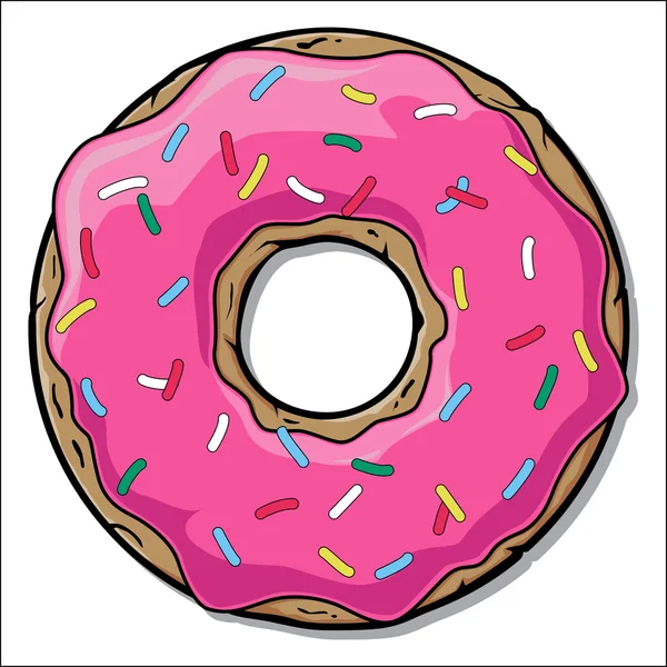 Dibujos animados donut ilustración . — Vector de stock