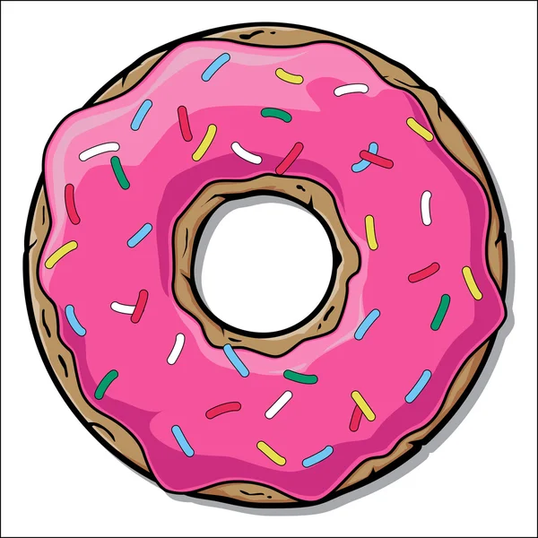 Cartoon donut illustration. — Stock vektor