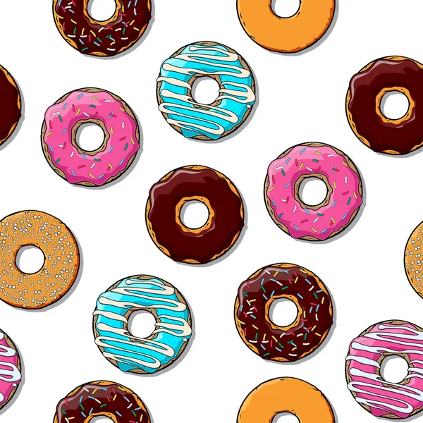 Textura sem costura Donut . —  Vetores de Stock