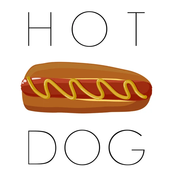 Illustration de hot dog. Vecteur — Image vectorielle