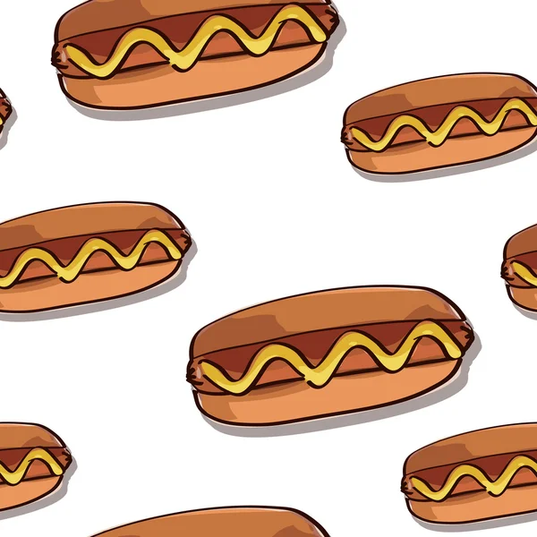 Hotdog naadloze textuur. vector — Stockvector