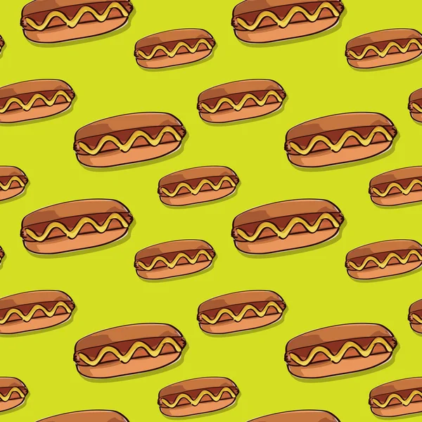 Hot dog texture transparente. Vecteur — Image vectorielle