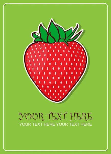 Tarjeta de felicitación fresas. Ilustración vectorial — Vector de stock