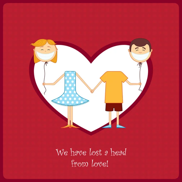 Boy and girl in love. Vector card — Stock Vector