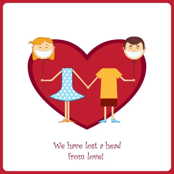 Boy and girl in love. Vector card — Stock Vector