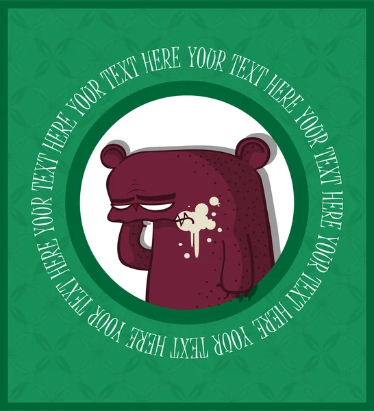 Cartão de saudação do urso . — Vetor de Stock