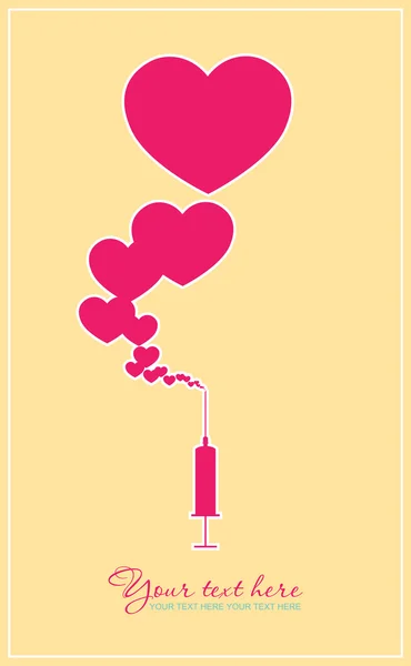 Syringe with heart. — Stock Vector