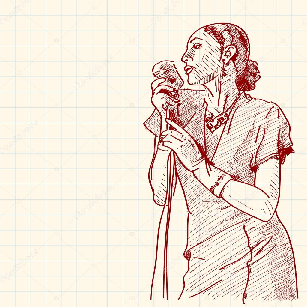 Sketch of a jazz singer